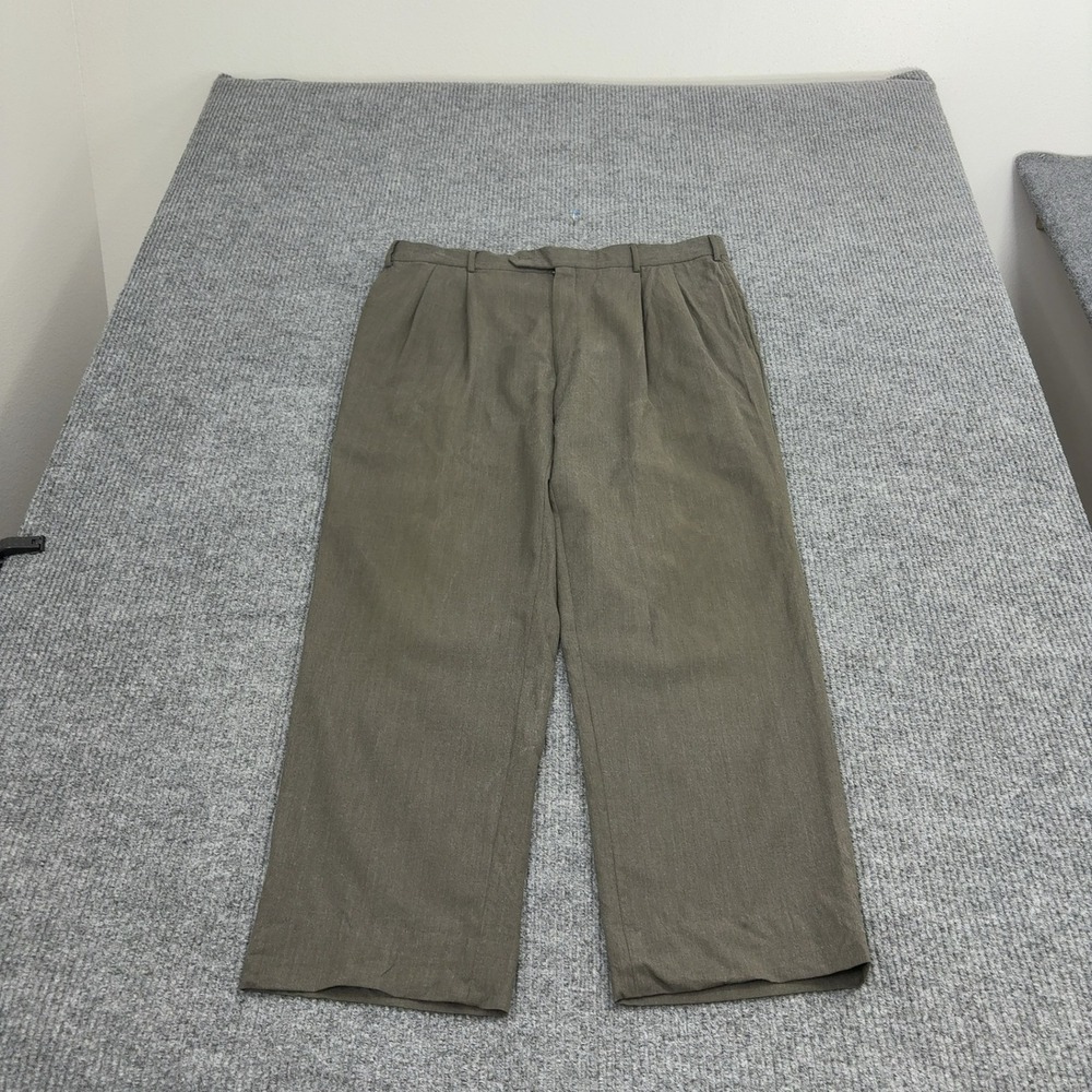 Jos A Bank Pants Mens 38x29 Brown Pleated Dress Trousers Business‎ Classic